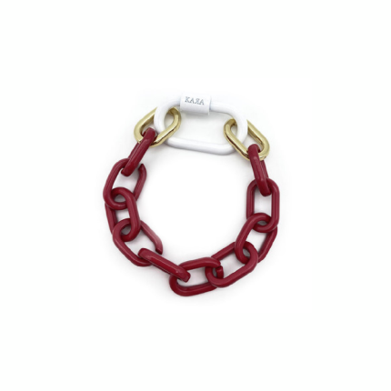 Zincir Karabina Bileklik Bordo