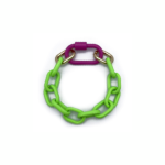 Zincir Karabina Bileklik Neon Yeşil